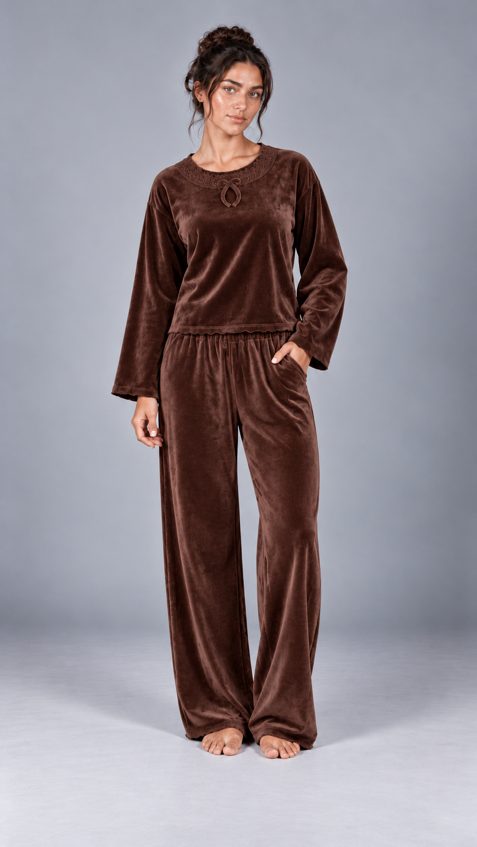 Mocha Velvet Pajama Set