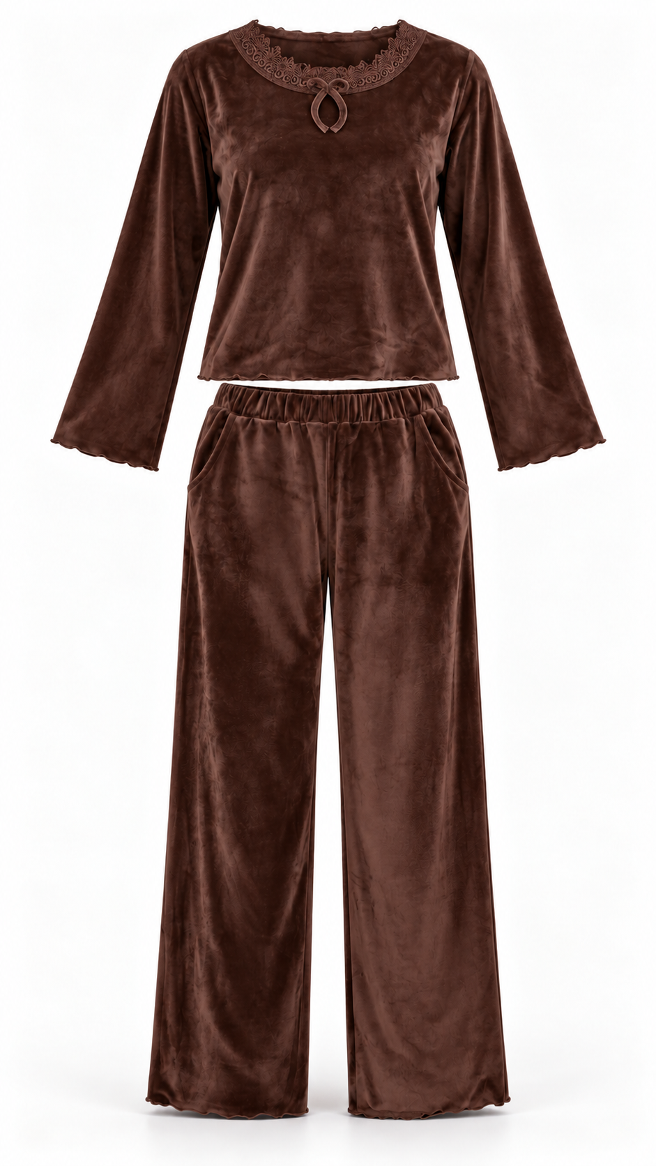Mocha Velvet Pajama Set