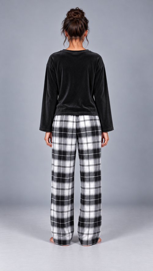 Black Check Pajama Set